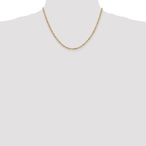 2mm Singapore Chain Necklace Solid 14K Yellow Gold 18"