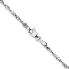 Load image into Gallery viewer, 1.7mm Singapore Chain Necklace Solid 14K White Gold 20&quot;
