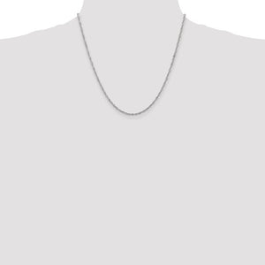 1.7mm Singapore Chain Necklace Solid 14K White Gold 20"