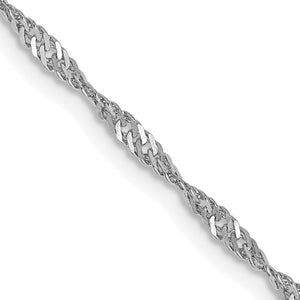 1.7mm Singapore Chain Necklace Solid 14K White Gold 20"