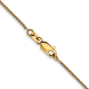 1.05mm Spiga Chain Necklace Solid 14K Yellow Gold 20"