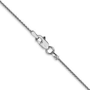 1mm Parisian Wheat Chain Necklace Solid 14K White Gold 18"