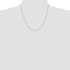 1mm Wheat Chain Necklace Solid 14K White Gold 20"