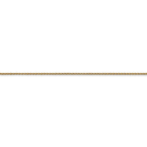 1mm Wheat Chain Necklace Solid 14K Yellow Gold 18"