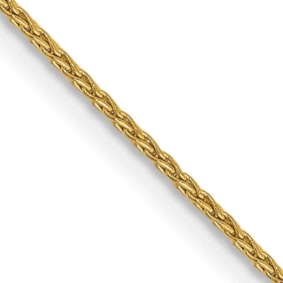 1mm Wheat Chain Necklace Solid 14K Yellow Gold 18