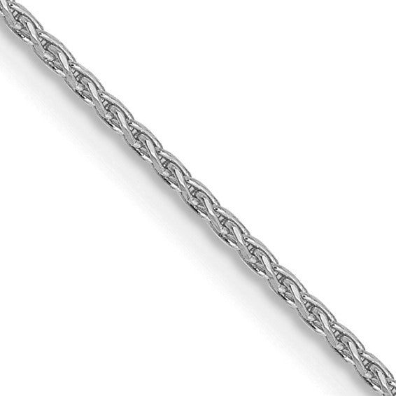 1mm Parisian Wheat Chain Solid 14K White Gold 18