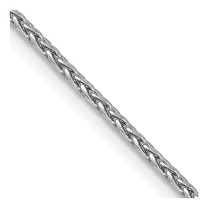 1.5mm Wheat Chain Necklace Solid 14K White Gold 18"