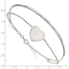 Load image into Gallery viewer, Sterling Silver Polished Heart Bracelet/Bangle
