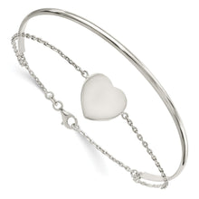 Load image into Gallery viewer, Sterling Silver Polished Heart Bracelet/Bangle
