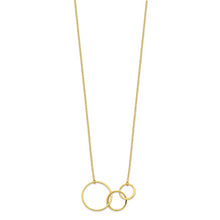 Load image into Gallery viewer, Sterling Silver Gold-tone 3 Intertwined Circles w/2 in ext. Necklace
