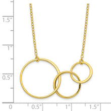 Load image into Gallery viewer, Sterling Silver Gold-tone 3 Intertwined Circles w/2 in ext. Necklace
