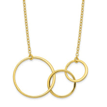 Load image into Gallery viewer, Sterling Silver Gold-tone 3 Intertwined Circles w/2 in ext. Necklace
