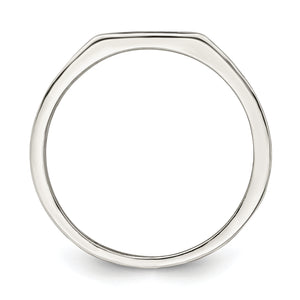 Sterling Silver Rhodium-plated Enameled Cross Ring