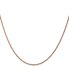 Load image into Gallery viewer, 1mm Rope Chain Necklace Solid 14K Rose Gold 18&quot;
