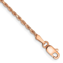 Load image into Gallery viewer, 14k Rose Gold 1.8mm D/C Machine-made Rope Chain Anklet
