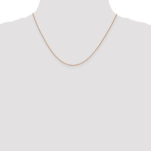 .7mm Box Chain Necklace Solid 14K Rose Gold 18"