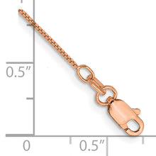 Load image into Gallery viewer, 14k Rose Gold .70mm Box Chain Anklet
