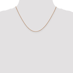 .9mm Box Chain Necklace Solid 14K Rose Gold 18"