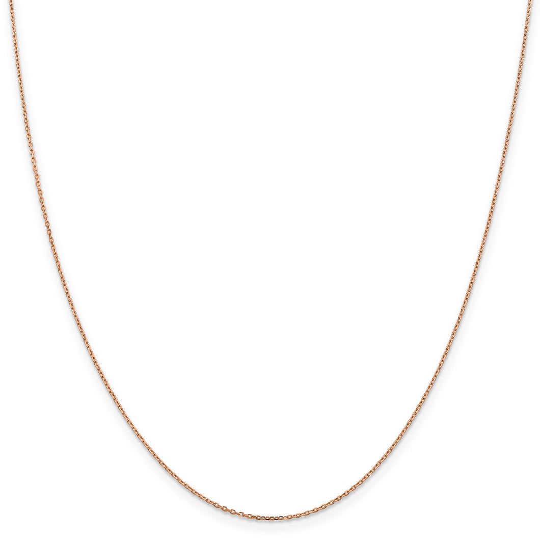 14k Rose Gold 1.0mm D/C Cable Chain