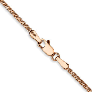 1.7mm Singapore Chain Necklace Solid 14K Rose Gold 18"