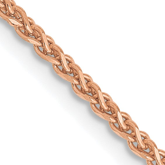 1.7mm Singapore Chain Necklace Solid 14K Rose Gold 18