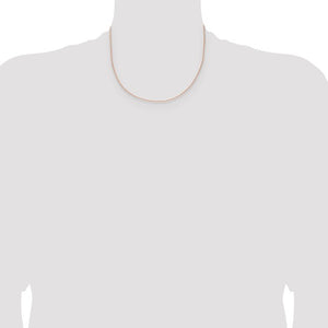 1.05mm Spiga Chain Necklace Solid 14K Rose Gold 18"