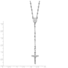 Load image into Gallery viewer, 14K White Gold Polished Faceted Beads Rosary 18 inch Necklace
