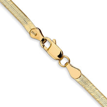 Load image into Gallery viewer, 3mm Herringbone Necklace Solid 14K Yellow Gold 20&quot;
