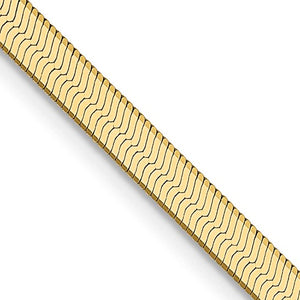3mm Herringbone Necklace Solid 14K Yellow Gold 20"