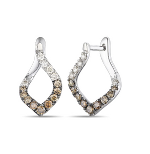 14K Vanilla Gold® Earrings | Chocolate Ombré Diamonds® 1/2 cts.