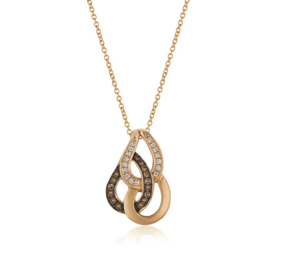 14K Strawberry Gold™ Necklace| Chocolate Ombré Diamonds®, Vanilla Diamonds