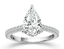 Load image into Gallery viewer, Lab Grown Diamond Bridal Ring 1.50 ct tw Center Pear 14k White Gold
