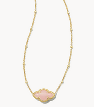 Load image into Gallery viewer, Abbie Gold Pendant Necklace in Rose Quartz
