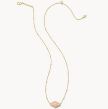 Load image into Gallery viewer, Abbie Gold Pendant Necklace in Rose Quartz
