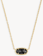 Load image into Gallery viewer, Elisa Gold Pendant Necklace in Black Opaque Glass
