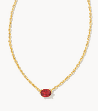 Load image into Gallery viewer, Cailin Gold Pendant Necklace in Burgundy Crystal
