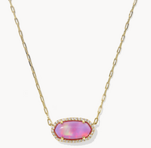 Load image into Gallery viewer, Elisa Pave Frame Gold Short Pendant Necklace
