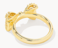 Load image into Gallery viewer, Krista Gold Bow Cocktail Ring in White Mix
