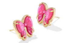 Load image into Gallery viewer, Haley Bow Gold Stud Earrings
