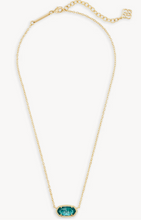 Load image into Gallery viewer, Elisa Gold Pendant Necklace in London Blue Glass
