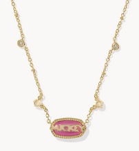 Load image into Gallery viewer, Disney | Kendra Scott Gold Mickey Mouse Elisa Short Pendant Necklace in Hot Pink Drusy
