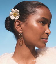 Load image into Gallery viewer, Daphne Pave Gold Open Frame Earrings
