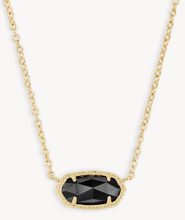 Load image into Gallery viewer, Elisa Gold Pendant Necklace in Black Opaque Glass
