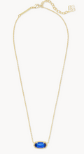 Load image into Gallery viewer, Elisa Gold Pendant Necklace in Cobalt Cat's Eye

