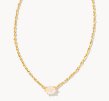 Load image into Gallery viewer, Cailin Gold Pendant Necklace in White Iridescent Crystal

