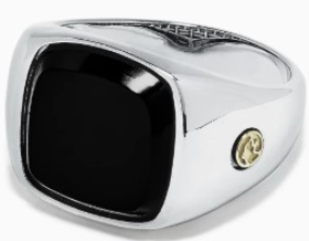 Men's 18k Yellow and Sterling Silver Onyx Ring