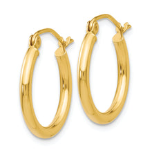Load image into Gallery viewer, 14k Polished 2x17.5mm Tube Hoop Earrings
