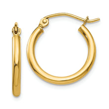 Load image into Gallery viewer, 14k Polished 2x17.5mm Tube Hoop Earrings
