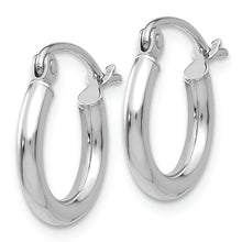 Load image into Gallery viewer, 14k White Gold Polished 2x12mm Tube Hoop Earrings
