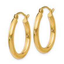 Load image into Gallery viewer, 14K Polished 2.5mm Tube Hoop Earrings
